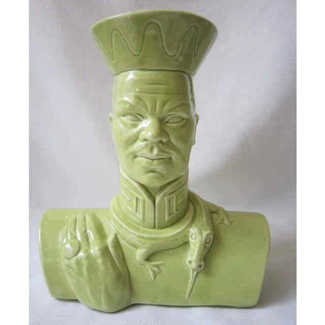 Lime Green 50's Era Bust that can actually be used as a planter or vase. It measures 10"H x 9.5"W x 5"D and is in...