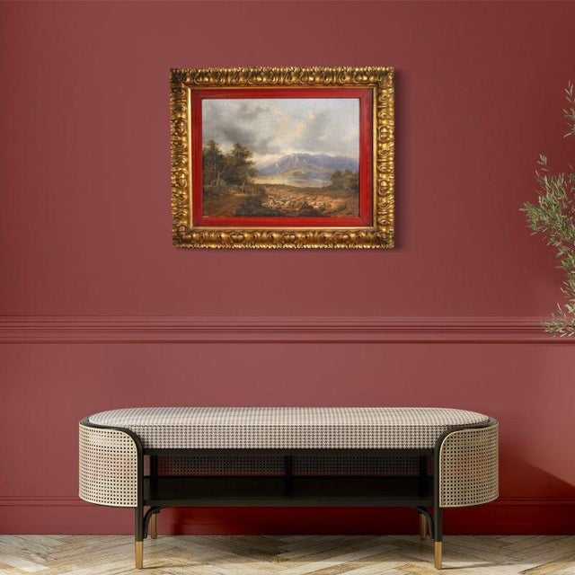 Italian Artist, Landscape with Wayfarers, 1845, Oil Painting on Canvas, Framed For Sale - Image 12 of 15
