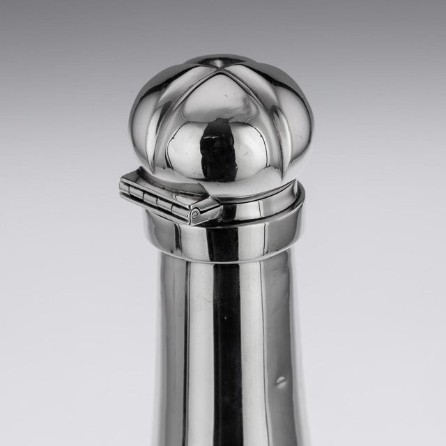 19th Century Victorian Silver & Glass Champagne Bottle Decanter, 1895 For Sale - Image 11 of 15