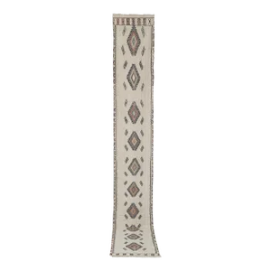 Vintage Embroided Turkish Stair Kilim Runner Rug 1'11'' X 13'8''