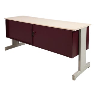 Italian Burgundy Metal Sideboard Synthesis 45 by Ettore Sottsass for Olivetti Synthesis, 1970s For Sale