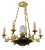 French Empire Style Bronze, Brass and Glass Chandelier, 1920s For Sale