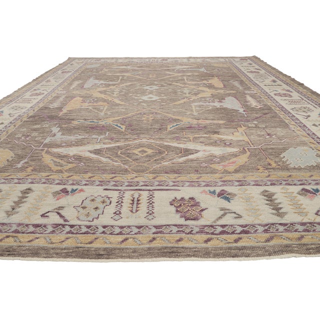 Contemporary Contemporary Turkish Oushak Rug, 10'01 X 13'05 For Sale - Image 3 of 10