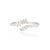 Modernist 14k White Gold Natural Diamond Open Bypass Ring Size 4 For Sale - Image 4 of 18