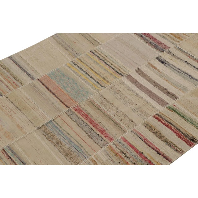 Rug & Kilim Rug & Kilim’s Patchwork Kilim in Polychromatic Stripes For Sale - Image 4 of 7