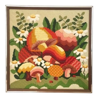 Vintage Mushroom Embroidery For Sale