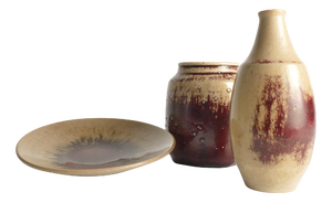Oxblood Glazed Stoneware Pieces by Henning Nilsson, 1960s, Set of 3