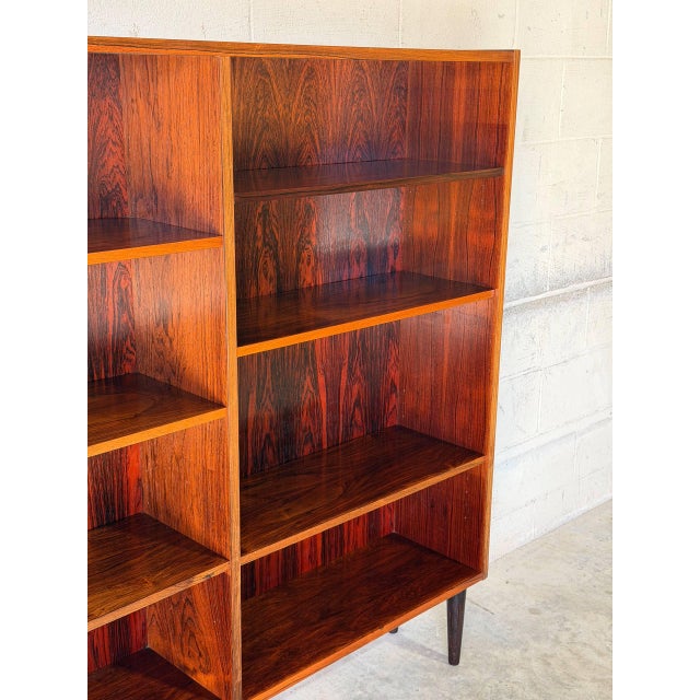Brown Dr Viby J Rosewood Open Bookcase With Shelving Danish Mid-Century Modern 1970s For Sale - Image 8 of 11