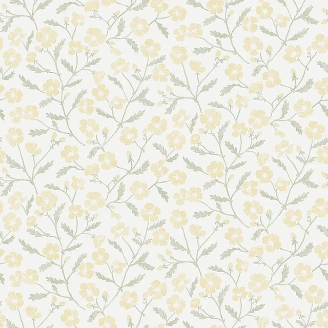 Borastapeter Sample - Boråstapeter Mira Wallpaper in Yellow For Sale - Image 4 of 4