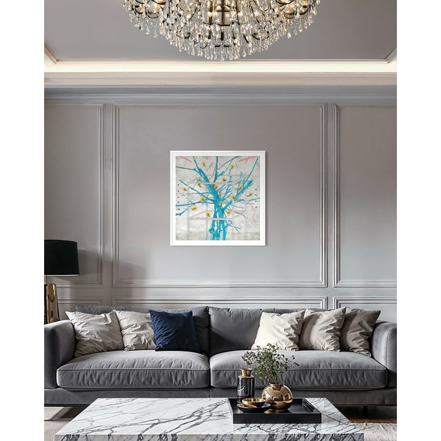 Sky Blue The Perfect Stranger by Steve Moors, 26"x26" Framed For Sale - Image 8 of 10