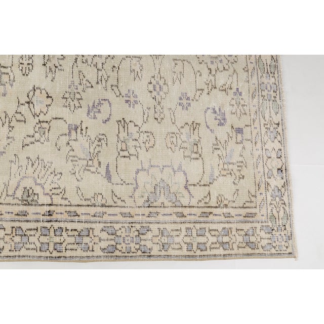 Textile Authentic Vintage Turkish Carpet, Pale Neutral Organic Rug For Sale - Image 7 of 10