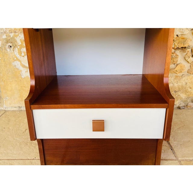 Metal Vintage Teak Shelving Unit with Drawer, 1970s For Sale - Image 7 of 18