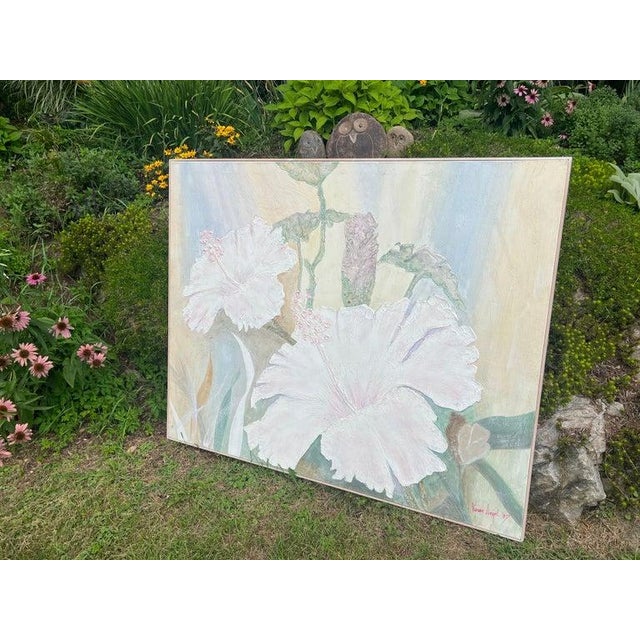 Mid-Century Modern Large 1990's Acrylic Painting by Vivian Angel For Sale - Image 3 of 18
