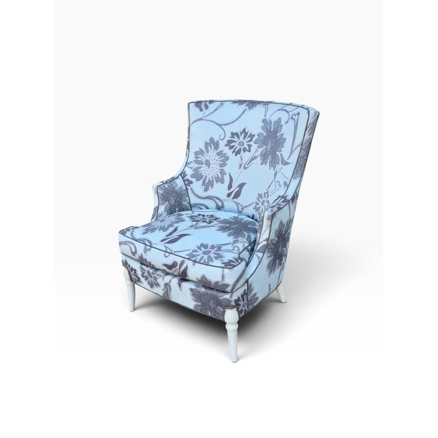 English Hickory Chair Company Upholstered Slipper Chair For Sale - Image 3 of 7