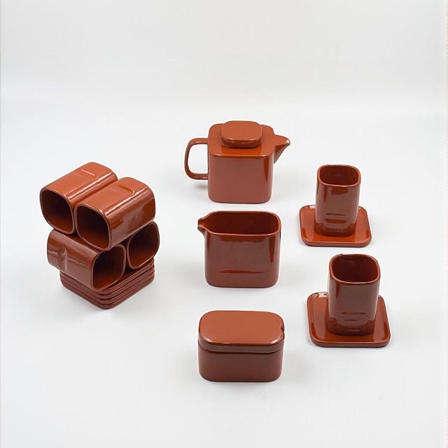 Ceramic Coffee and Tea Service by Makio Hasuike for Franco Pozzi 1967, Set of 15 For Sale - Image 15 of 15