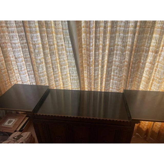 Baker Furniture Company Stunning Baker Furniture Traditional Style Flip Top Server Buffet / Dry Bar For Sale - Image 4 of 6