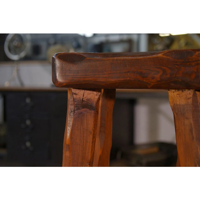 Brown Vintage Brutalist Stools, 1950s, Set of 3 For Sale - Image 8 of 10