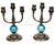 Pair Tiffany Studios No. 1312 Patinated Bronze & Blue Favrile Glass Candelabra For Sale - Image 13 of 16
