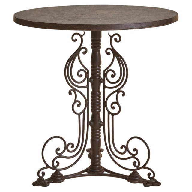 French Iron + Concrete Guéridon Side Table, 1940s For Sale - Image 10 of 13
