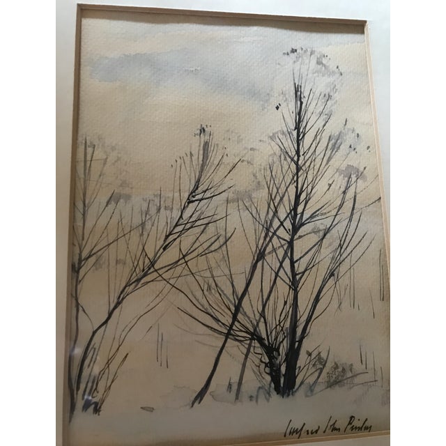 Oringinal Watercolor- Forest Snow Scene For Sale In Jacksonville, FL - Image 6 of 12