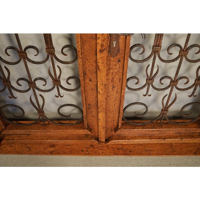 Handcrafted Solid Wood Rustic Double Exterior Door – Custom Mexican Design Made to Order For Sale - Image 13 of 16