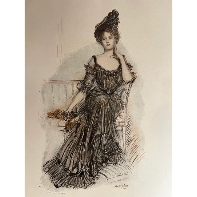 1908 Alfred Sterner "American Beauties" Print. Ready for matting and framing.