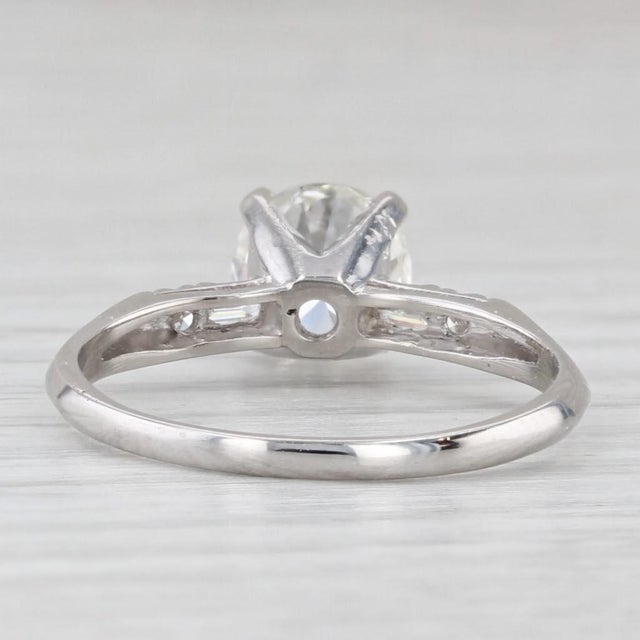 Metal 1.52ctw Round Diamond Engagement Ring Platinum Size 7.25 Gia For Sale - Image 7 of 8