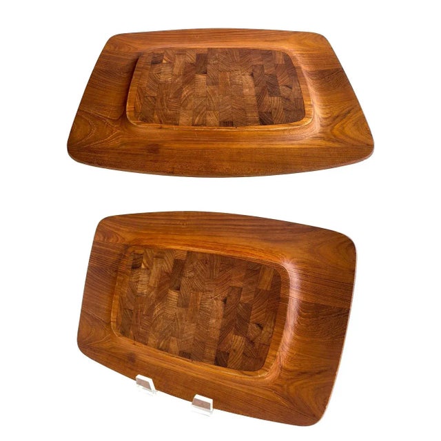 Chestnut 1960s Dansk Teak Cutting Board or Charcuterie Tray Designed by Jens H. Quistgaard For Sale - Image 8 of 12
