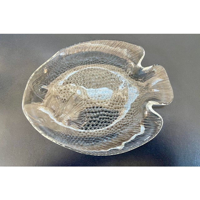 1970s Vintage Glass French Fish Plates - Set of 8 For Sale - Image 5 of 7
