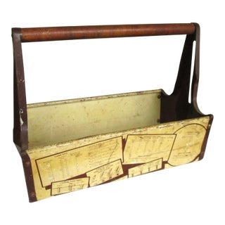Vintage Craftsman Carryall Metal Tool Caddy Trug Basket Toolbox For Sale