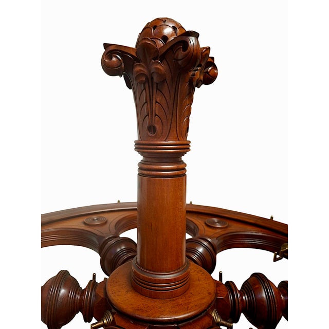 Antique Mahogany Revolving Carousel Coat Rack For Sale - Image 4 of 9