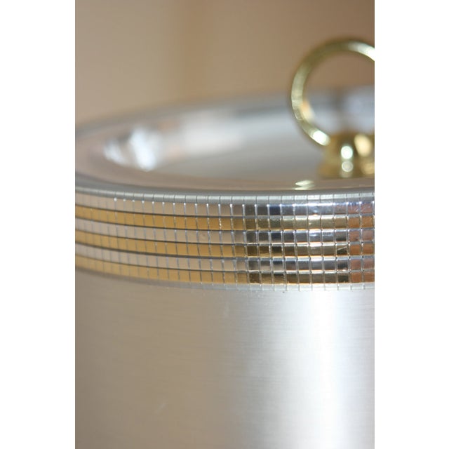 Mid-Century Modern 1970s Silver Gold Mosaic Ice Bucket by Georges Briard For Sale - Image 3 of 10