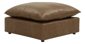 Cali Brown Performance Leather Ottoman