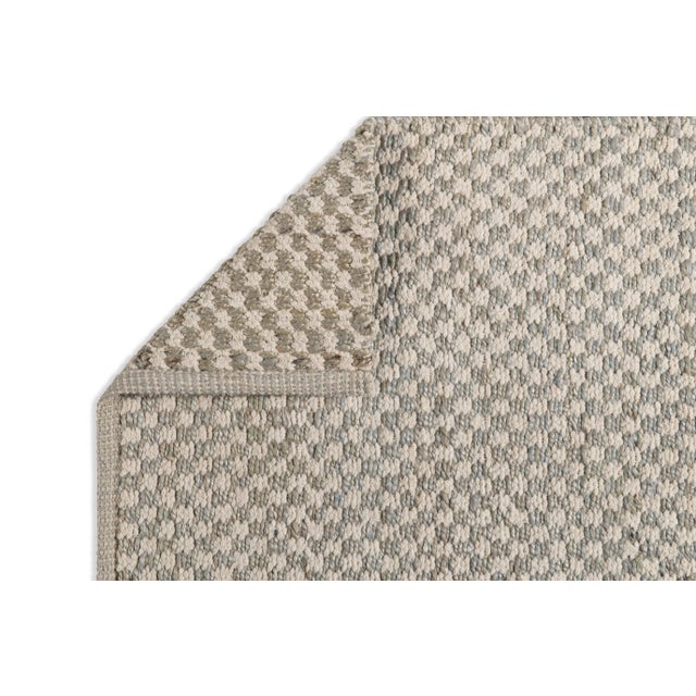 Part & Parcel Goods Textured Check Rug, 9'x12', Sky Blue and Eggshell For Sale - Image 4 of 4