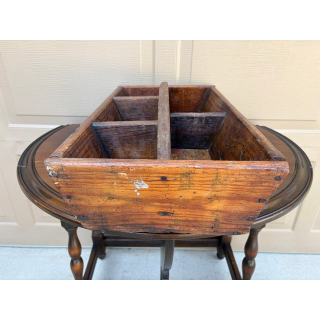 Early 20th Century Rustic Wooden Garden Trug With Divided Interior For Sale - Image 10 of 12