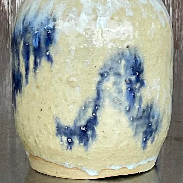 Vintage Boho Signed Studio Pottery Vase For Sale - Image 11 of 13