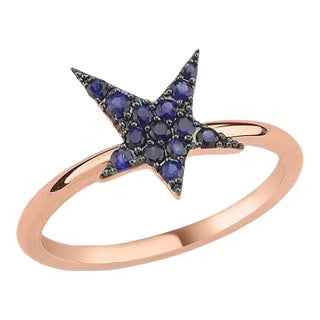 Own Your Story Sapphire Rock Star Ring in Rose Gold, Size 7.5 For Sale