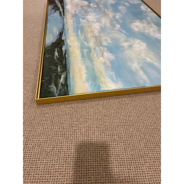 Sky Blue Elizabeth Berry Everglades and Clouds Oil Painting 40x30 For Sale - Image 8 of 9