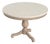 Danielle 44 in. W Round Marble and Wood Pedestal Dining Table, Sandalwood Beige For Sale
