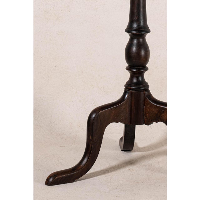 Antique English Mahogany With Oak Base Wine Table on Tripod Base