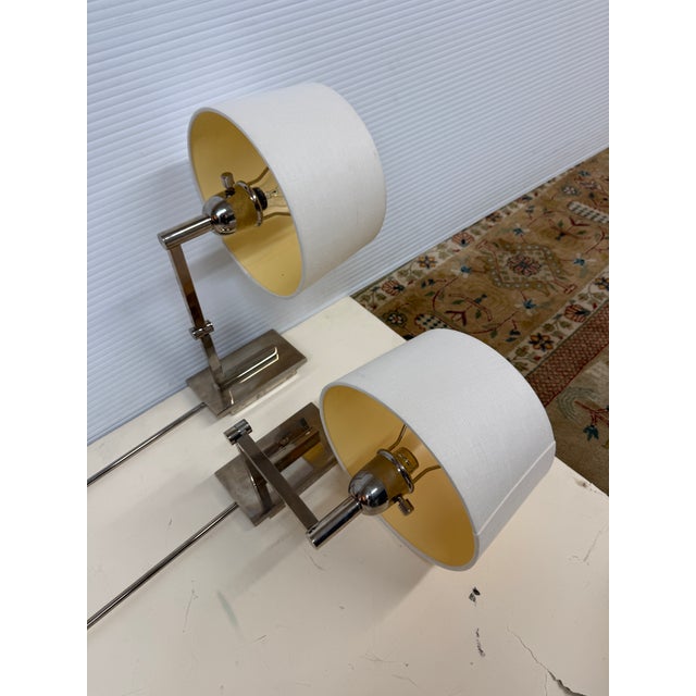 Traditional Pottery Barn Swing Arm Corded Wall Sconces, Pair For Sale - Image 3 of 12
