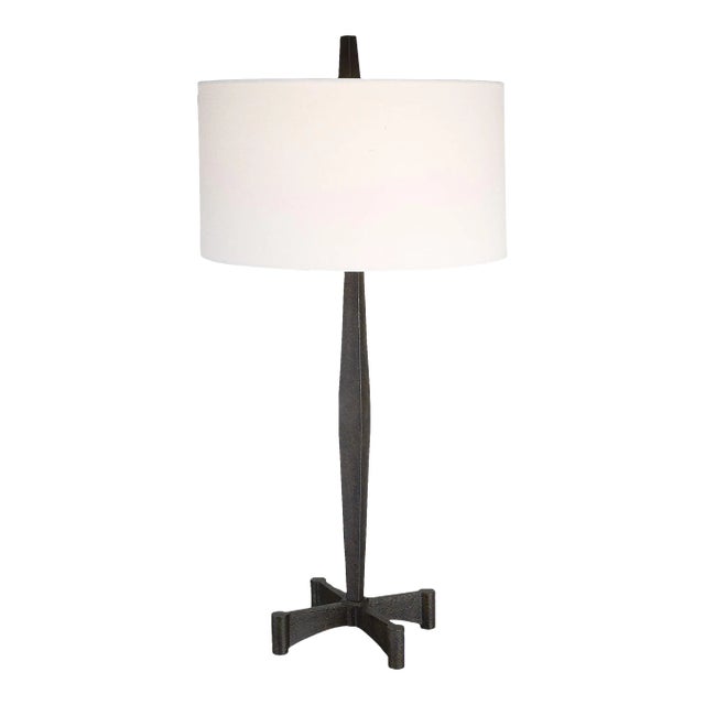 Counteract Rust Metal Table Lamp For Sale