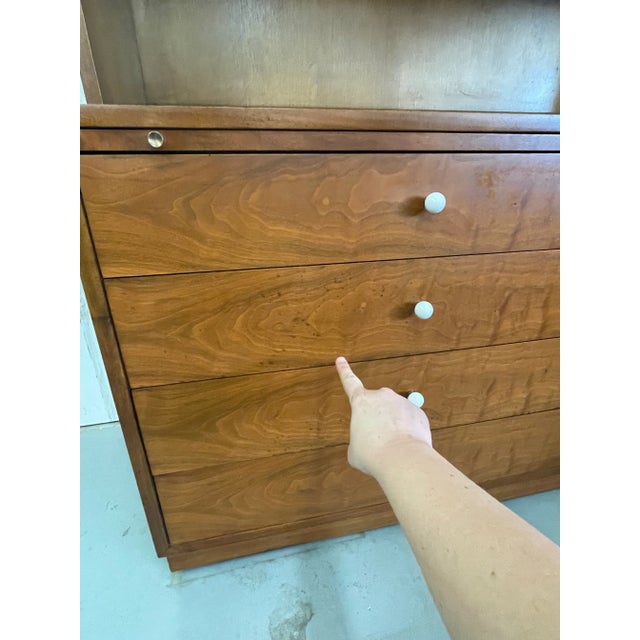 Drexel Declaration Walnut and Cane Cabinet For Sale - Image 10 of 13