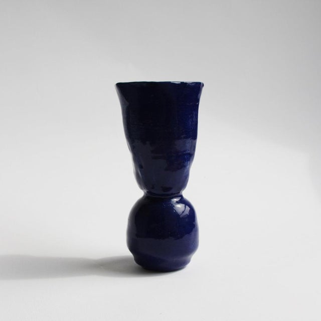 Blue Mini Vase in Cobalt by Anja Marschal For Sale - Image 8 of 9