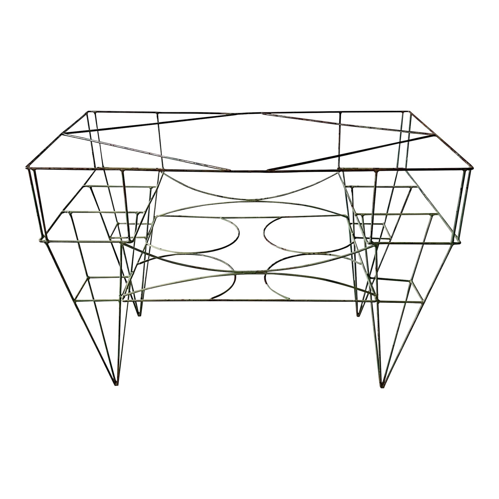 Vintage American Architectural Wire Metal Garden Table Chairish