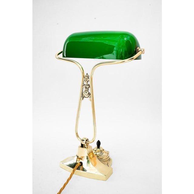 Banker's Swivel Table Lamp with Green Glass Shade, Vienna, Austria, 1920s For Sale - Image 13 of 18
