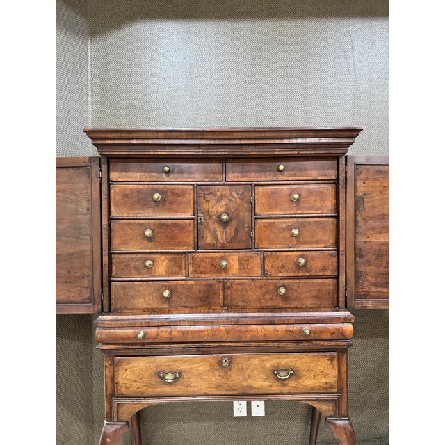 Antique English Queen Anne Walnut Collector’s Cabinet, Circa 1710-1720 For Sale - Image 10 of 12