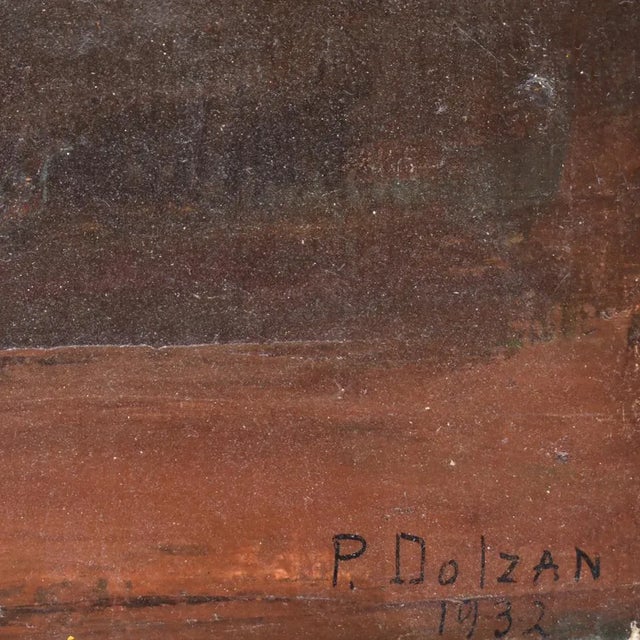 1930s Flower Painting by Dolzan Primo, 1933 For Sale - Image 5 of 7