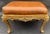 Italian Pair of Italian Gilt-Wood Benches With Brown Leather Upholstery, 20th Century. For Sale - Image 3 of 9