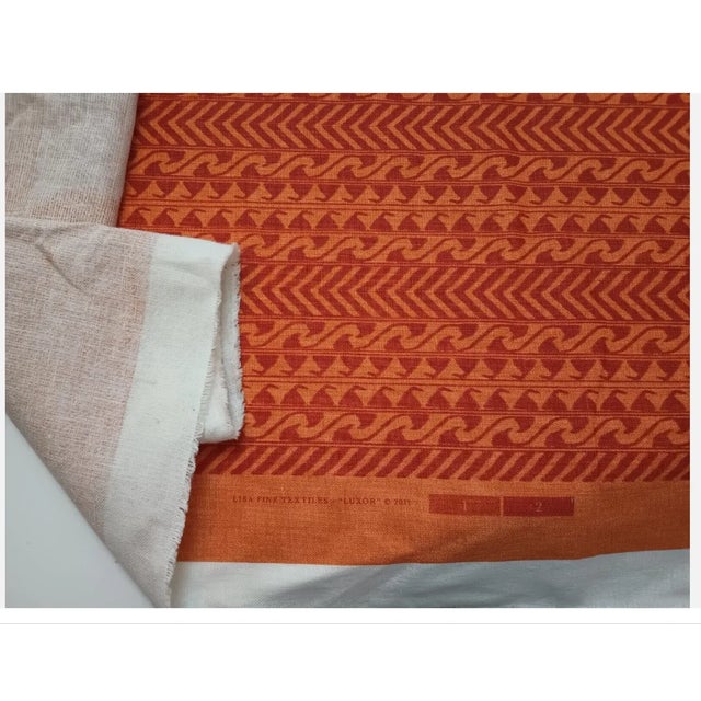 2020s Lisa Fine Textiles "Luxor" Hand Printed Linen Fabric- By the Yard For Sale - Image 5 of 5